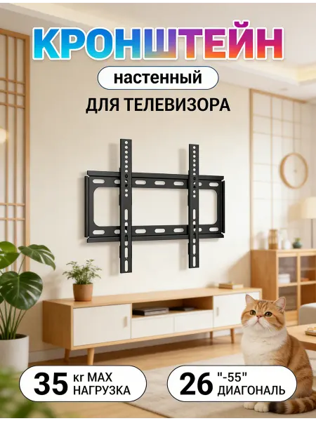 KRONI Кронштейн для телевизора для кухни и офиса компактный 35 кг