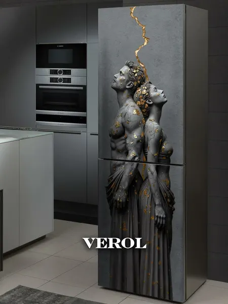 Наклейка на холодильник VEROL "Мужчина и женщина" 200х65 см, для декора