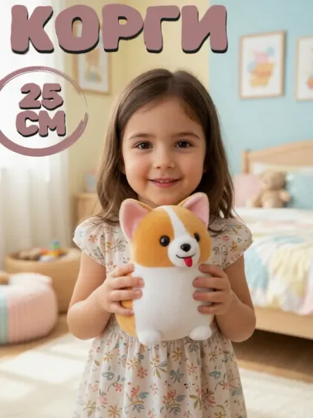 Toys Room Мягкая игрушка собака Корги 25 см