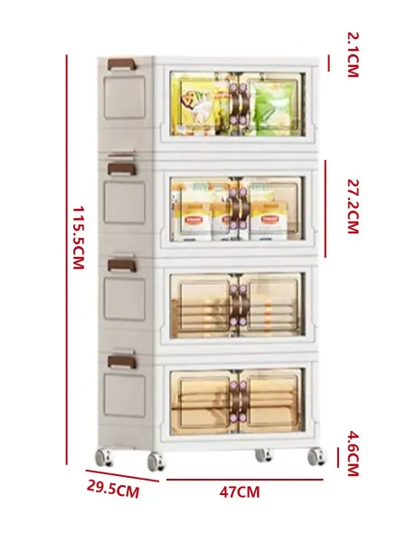 HEDZM Шкаф пластиковый на колёсиках складной
