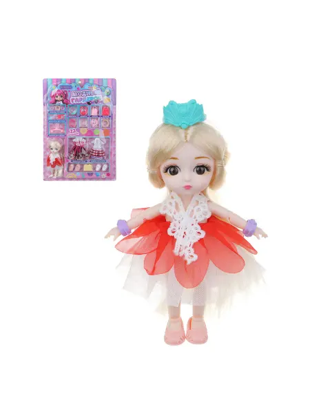ИГРОЛЕНД Игрушка Кукла с аксессуарами "Модный гардероб"