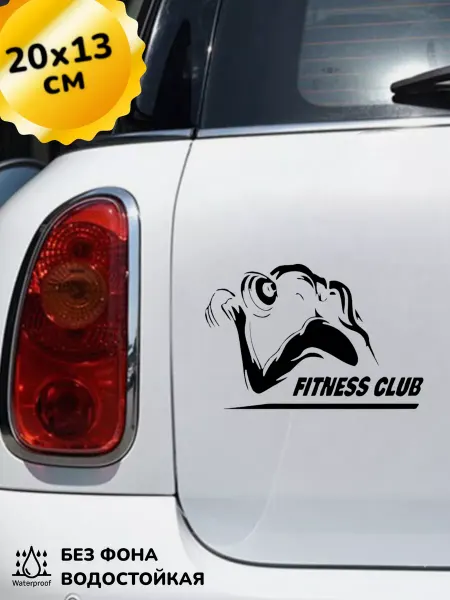 Top Sticker Наклейка на авто Fitness Девушка с гантелью 20Х13 см