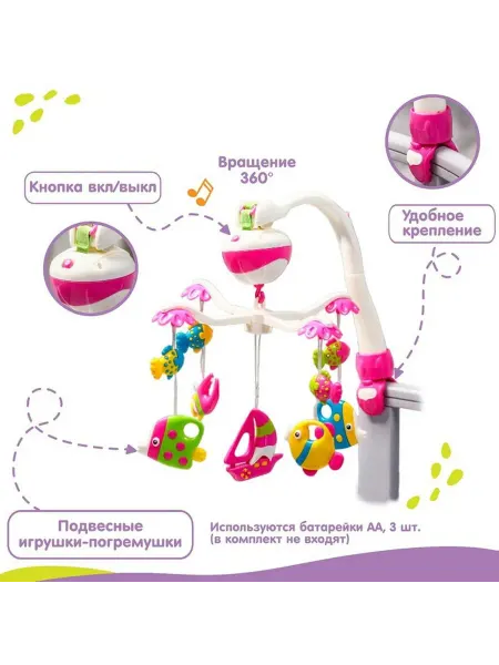 Мобиль для кроватки с мягкими игрушками
