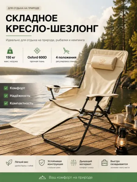 Кресло шезлонг складной