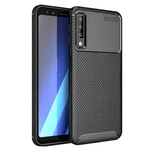 Чехол для Samsung A7 (2018) (A750F) / чехол на Самсунг А7 2018, противоударный, бронебойный AF Carbon Premium, черный