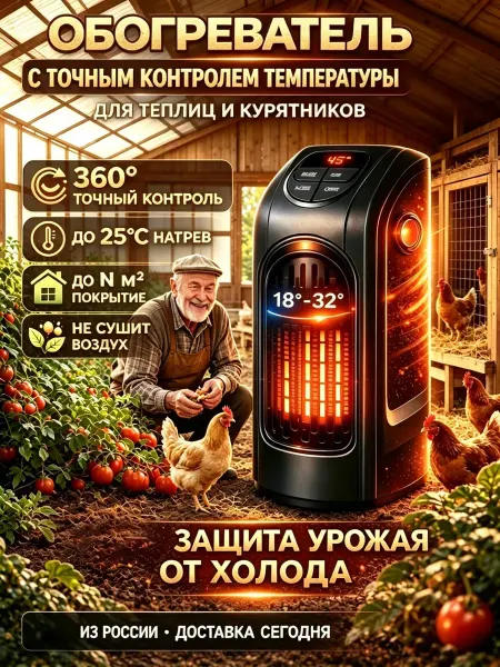 Обогреватель для теплицы электрический с терморегулятором