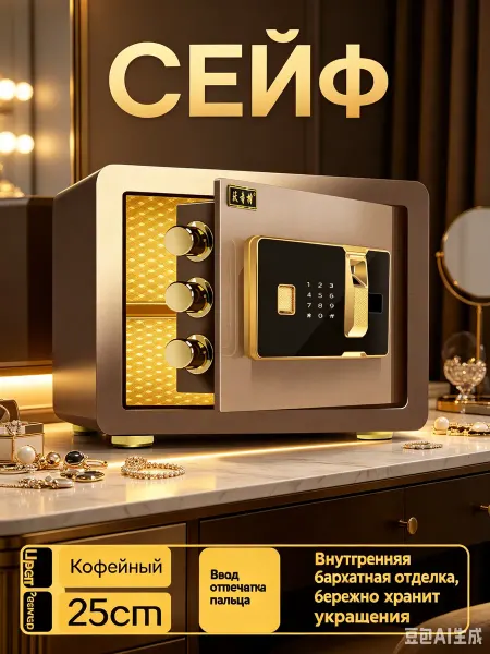 Xiaomi Сейф для денег мебельный маленький, ключевой замок