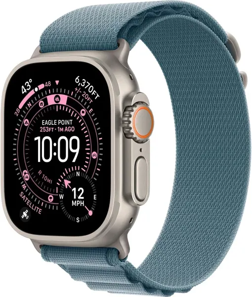 Умные часы Apple Watch Ultra 3 Titan 2025 49 мм GPS + Cellular, Natural Titanium Case with Light Blue Alpine Loop L