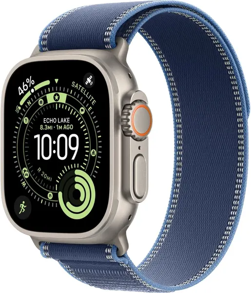 Умные часы Apple Watch Ultra 3 2025 Titan 49 мм Natural Titanium Case GPS + Cellular, Blue/Bright Blue Trail Loop S\M