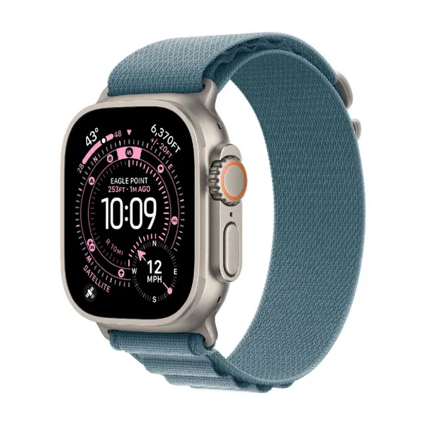 Умные часы Apple Watch Ultra 3 2025 49mm Natural Titanium, Alpine Loop L, голубой