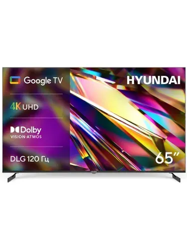 Hyundai Телевизор H-LED65BU7011 (2026) 60 Гц, Google TV, Dolby Vision, HDR10, HLG, голосовой помощник 65″ 4K UHD, черный