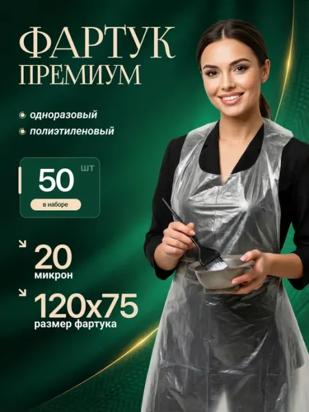 Фартук одноразовый полиэтиленовый Премиум, 100шт