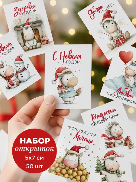 Made4U Набор подарочных открыток символ года лошадь 2026