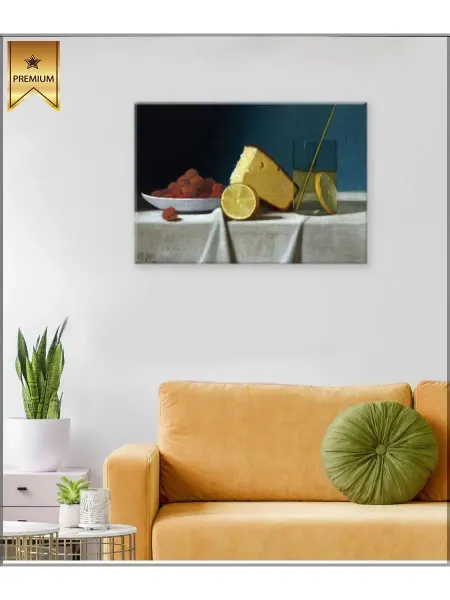 Classic Art Картина на холсте Натюрморт торт и фрукты 20х30