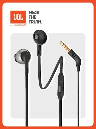 Наушники проводные, JBL Tune 205, внутриканальные, вкладыши с микрофоном, 3.5мм, черный