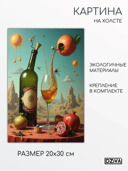 DZiVA Картина на холсте "Фантастический горный натюрморт" 20x30 см