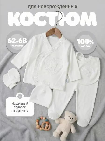 LIGHT BABY Комплект для новорожденных на выписку 6в1