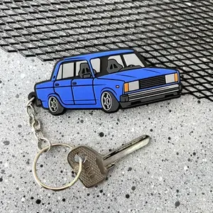 Брелок для ключей, Жигули 2105, синий, ПВХ, 8,5х3,5см