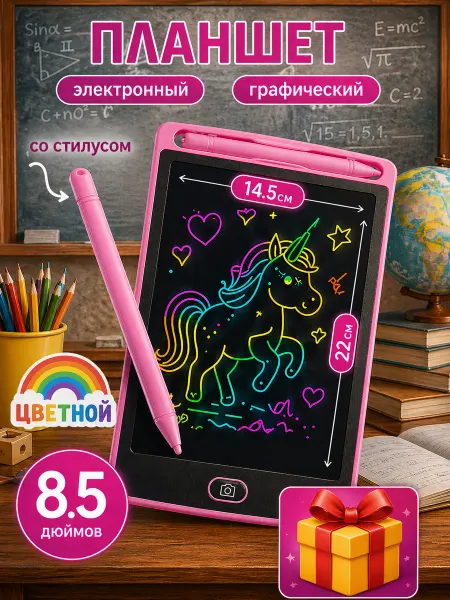 Планшет для рисования электронный детский радужный