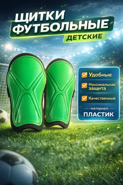 Щитки футбольные, для защиты ног, детские, размер 19х10 см