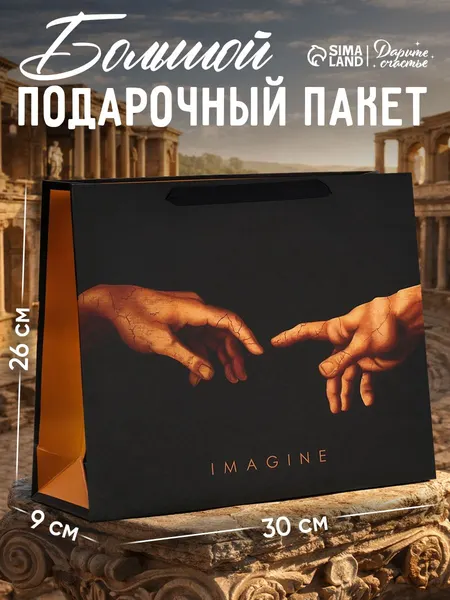 Пакет подарочный, 30 х 26 х 9 см