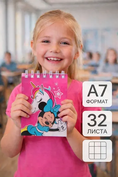 Блокнот для девочки "Минни Маус" Disney, формат А7, 32 листа