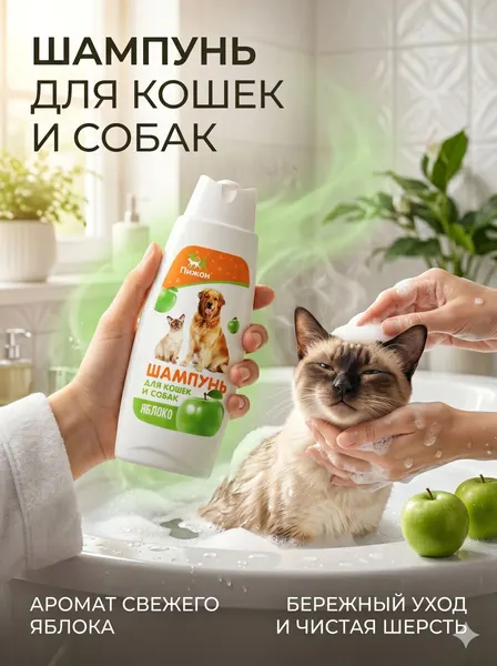 Шампунь для кошек и собак, 250 мл, с ароматом яблока