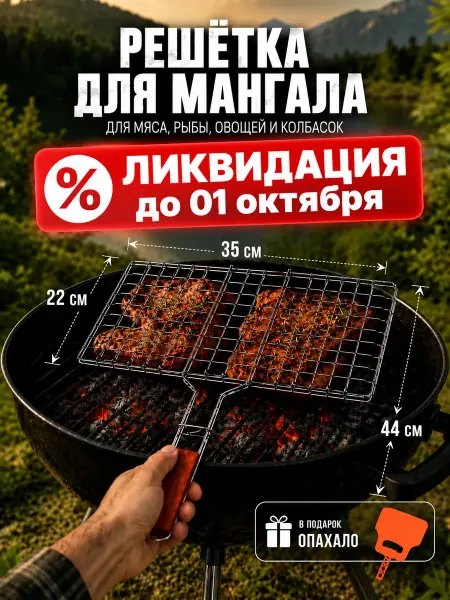 ХАЙЛА Решетка для мангала 22*35*44