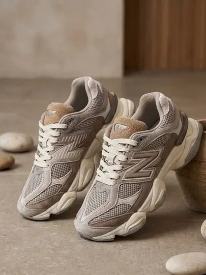 New Balance 9060 – сочетание повседневного и спортивного стиля, дышащий материал