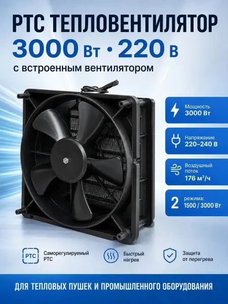 Essima PTC тепловентилятор 3000 Вт 220 В с вентилятором MZFR-F