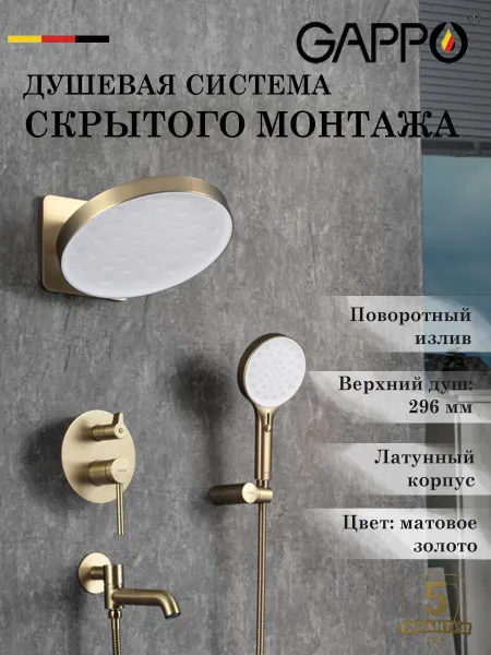 Gappo Душевая система скрытого монтажа встраиваемая G7106-3