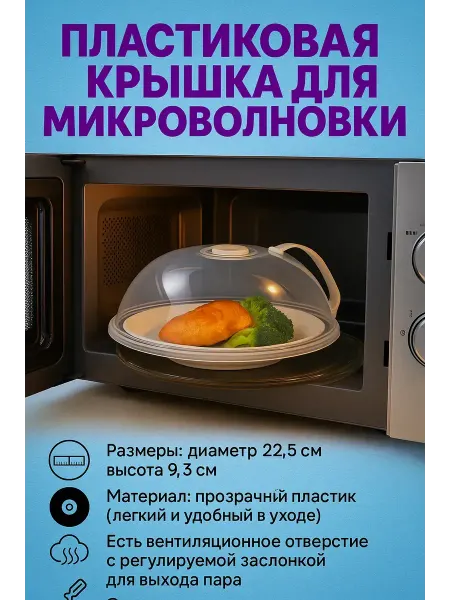 NAMA.ST Прочная крышка для микроволновки с ручкой 23 см