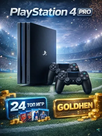 Игровые приставка Sony Playstation 4 PRO, c 24 играми- GOLDHEN