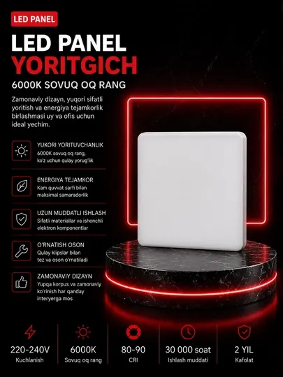 Светильник квадратный LED PANEL (AKRIL) 24 W P2