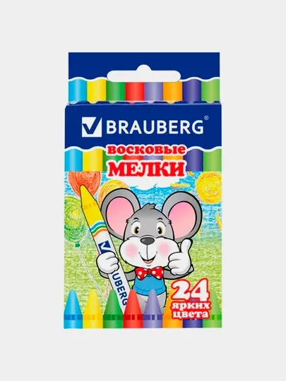 Восковые карандаши BRAUBERG, 24 цвета