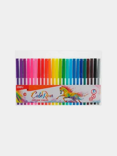 Фломастеры, 24 цв, Deli EC10023