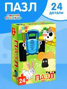 Пазлы для малышей, Puzzle Time, Синий трактор "На ферме", пазлы 24 элемента