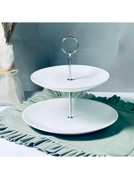 Lenardi Блюдо двухъярусное 25,5х25 см фарфор