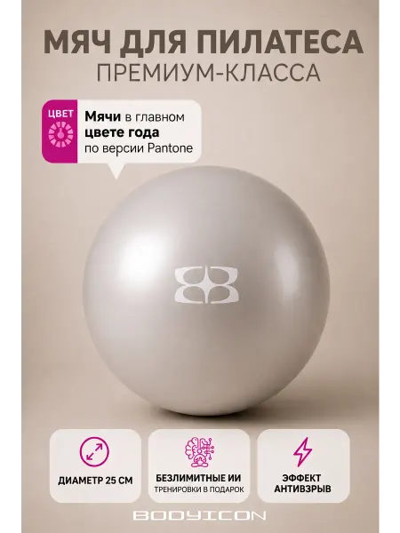 BODY ICON Мяч для пилатеса и фитнеса гимнастический 25 см