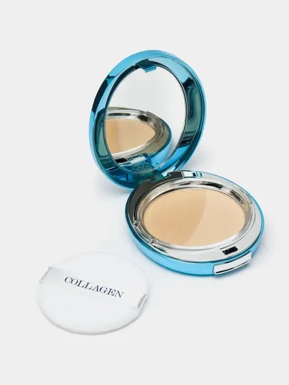 Пудра для лица с коллагеном Collagen, SPF 25+, компактная пудра для всех типов кожи