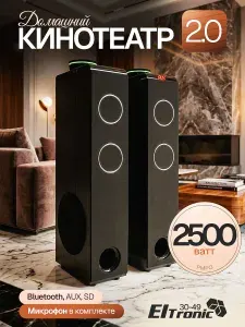 Акустическая система ElTRONIC 30-49 Home Sound (250 Вт, Bluetooth, караоке, пульт ДУ, микрофон в комплекте)