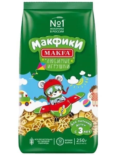 Makfa Макаронные изделия Макфики Любимые игрушки, 250 г