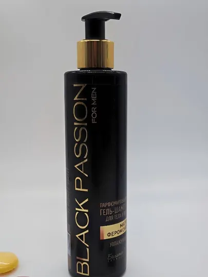 Парфюмированный Шампунь-гель для волос и тела BLACK PASSION for men , 250г, Белика-М