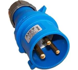 Вилка электрическая Lanmaster, IEC 309 32A 250V синий, LAN-IEC-309-32A1P/M