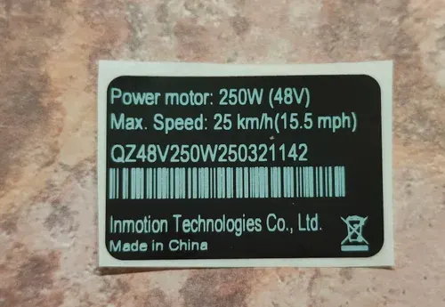 Наклейка для колеса электровелосипеда 250w, 30x20 мм. Черный цвет
