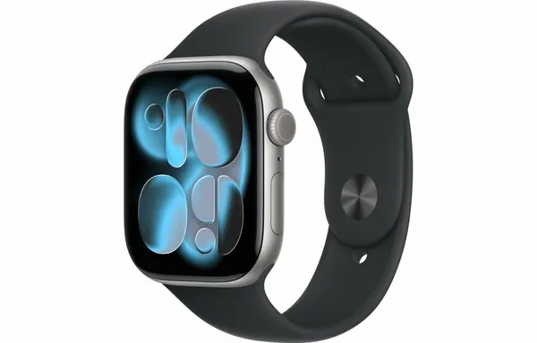 Умные часы Apple Watch Series 11 42 мм, алюминий Space Gray, GPS, чёрный спортивный ремешок, M/L