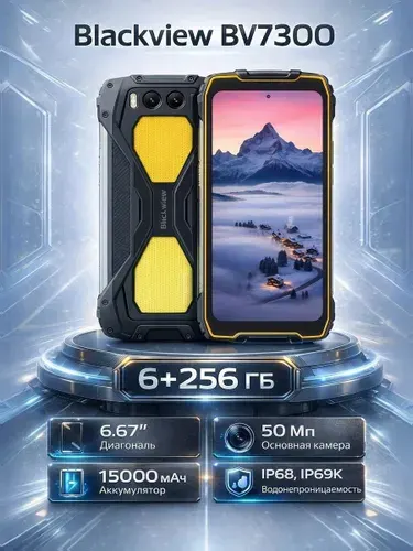 Blackview Смартфон BV7300 Ростест (EAC) 6/256 ГБ, Nano-SIM, черный