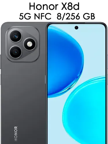 Honor Смартфон РОСТЕСТ(ЕВРОТЕСТ) HONOR X8d 8/256 ГБ, Nano-SIM, серый