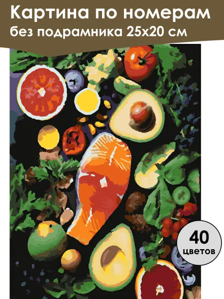 Ивановская картина Картина по номерам без подрамника «Микс вкусов» 25x20 см