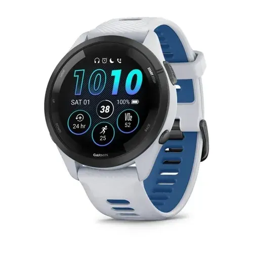 Garmin Смарт-часы Forerunner 265 Whitestone Case And Whitestone/Tidal Blue Silicone Band, Whitestone